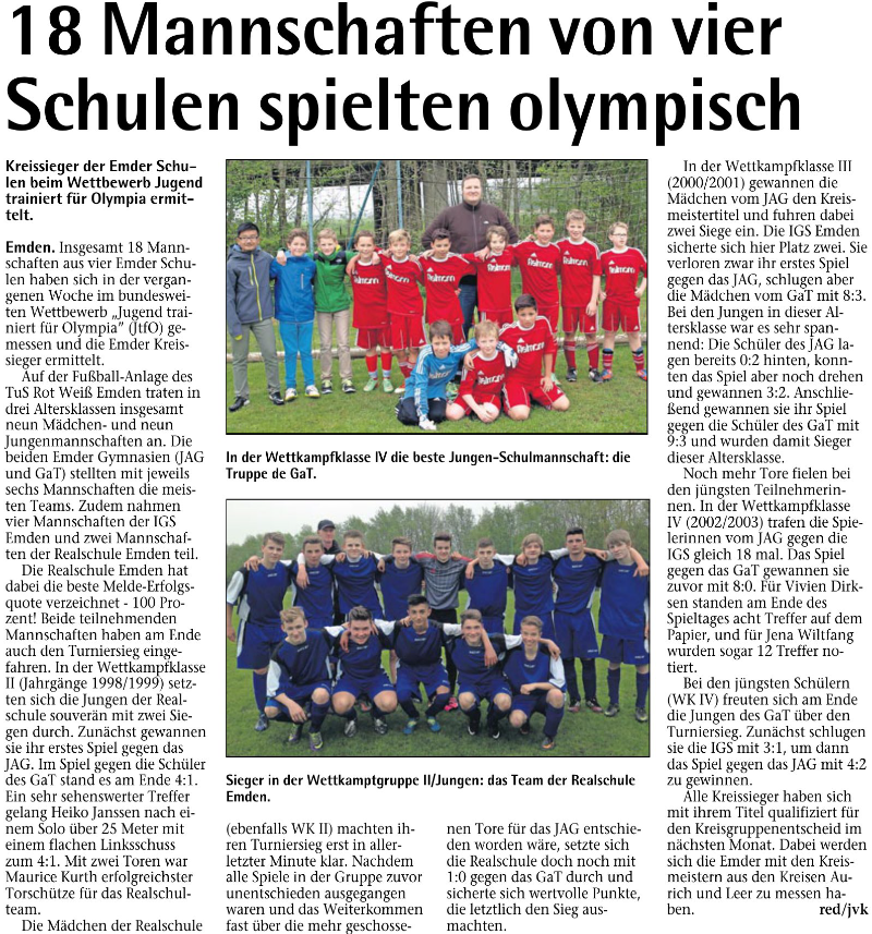 Auf der Fussball-Anlage des Tus Rot-Weiß Emden trafen in drei Altersklassen insgesamt neun Mädchen- und neun Jungenmannschaften an.
